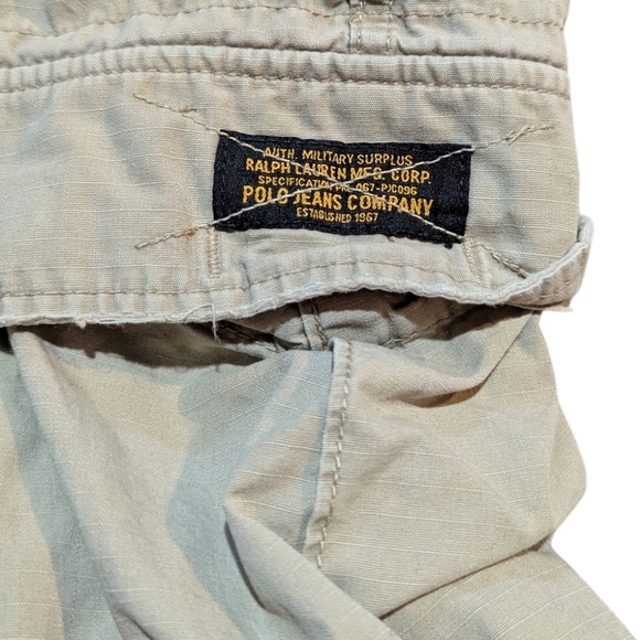 Polo Jeans Ralph Lauren Cargo Pants Military Mens 38x32 Grunge Distressed - Picture 4 of 10